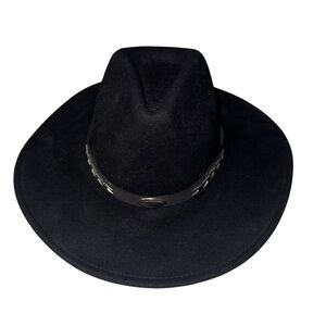 Black Wool Jacobson Cowboy boho Western Hat with Concho Band​